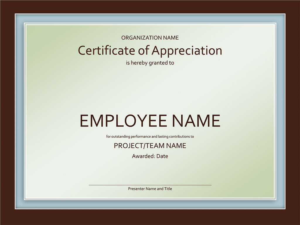 certificate of appreciation template