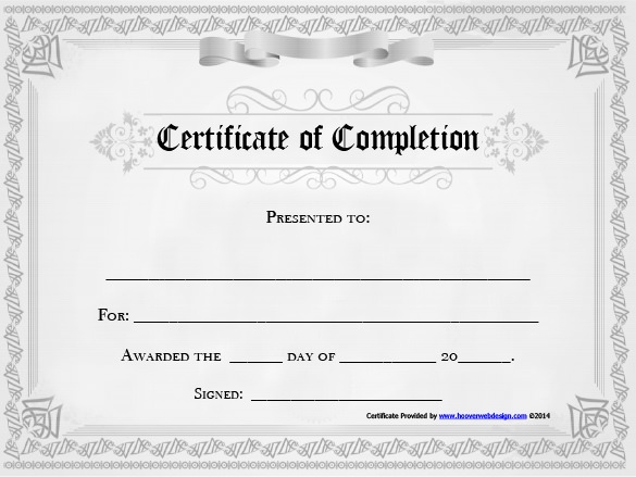 Completion Certificate Template – 33+ Free Word, PDF, PSD, EPS 