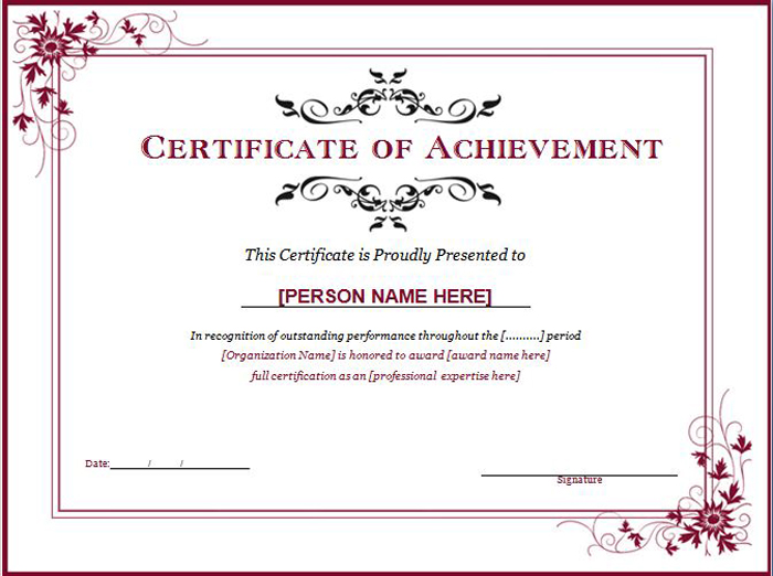 award certification template