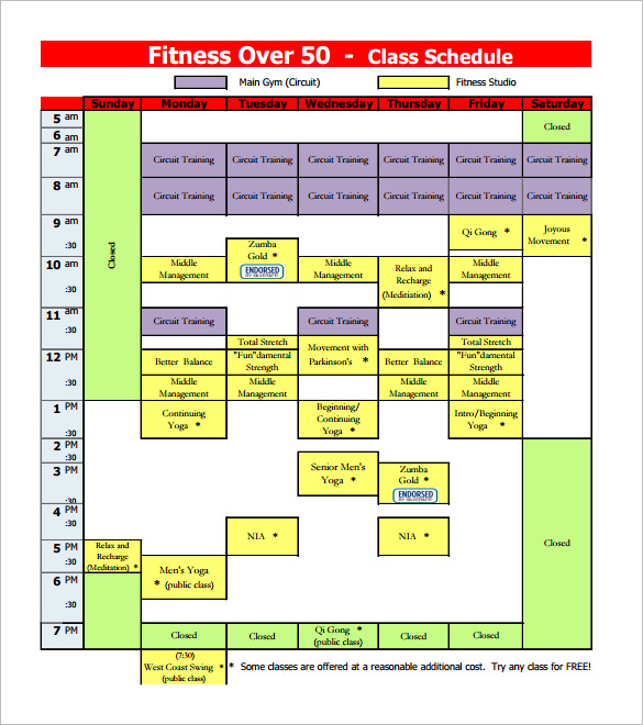 Class Schedule Template 26+ Free Word, Excel Documents Download 