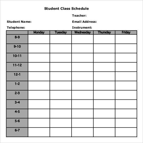 Class Schedule Template 26+ Free Word, Excel Documents Download 