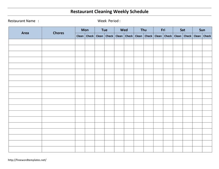 Cleaning Chart Template