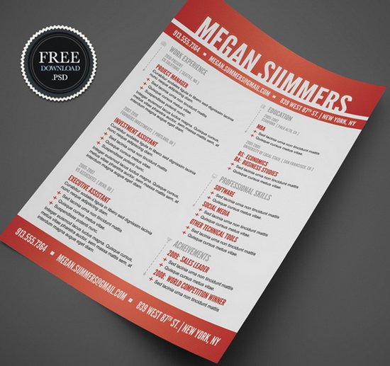 Download 35 Free Creative Resume / CV Templates XDesigns