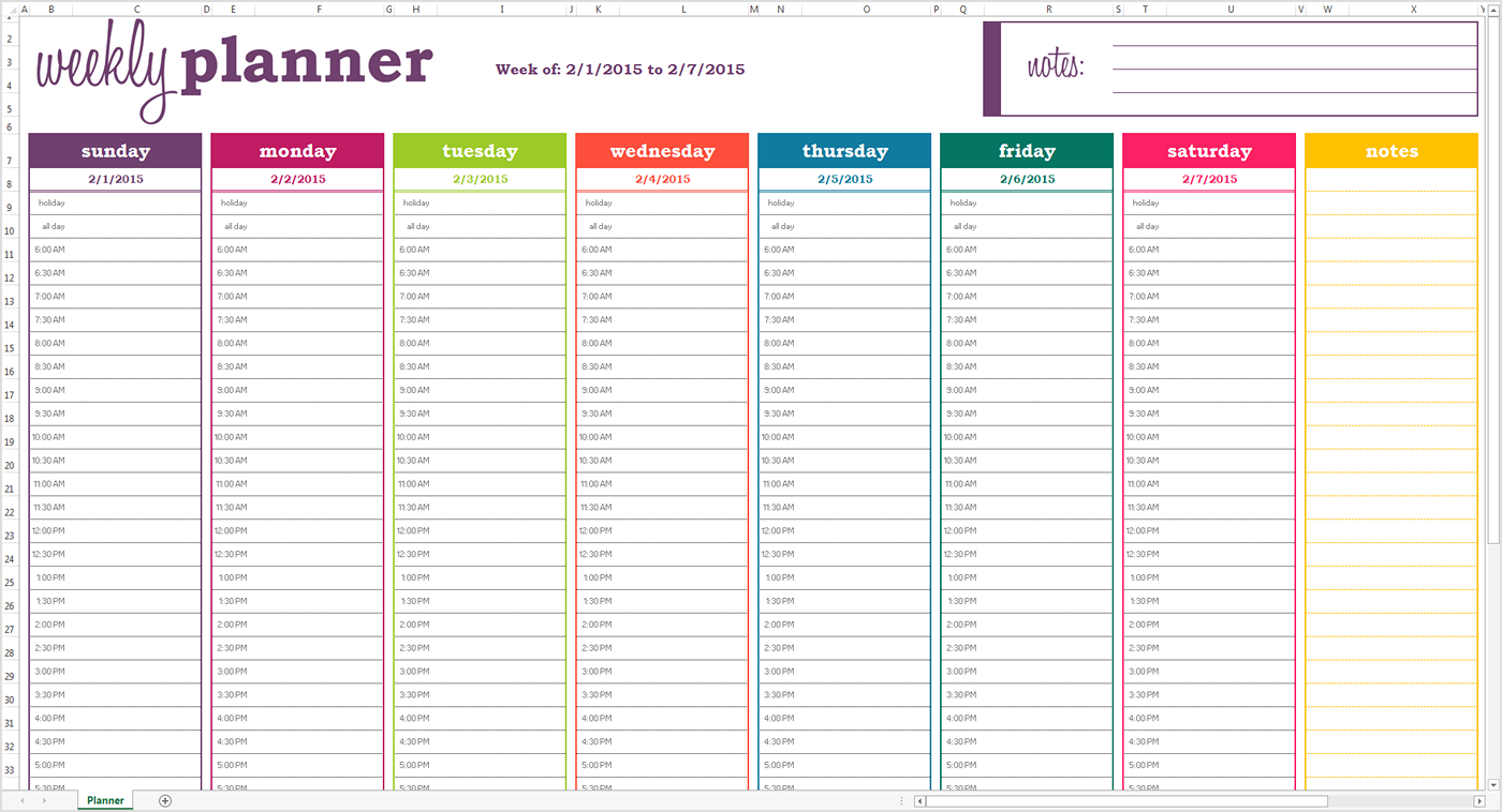 Daily Planner Template Excel task list templates