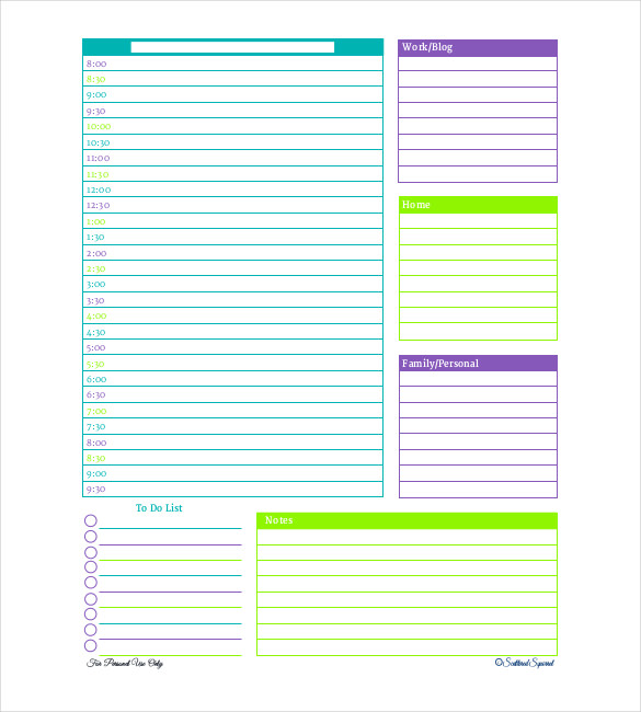 Schedule Template Excel