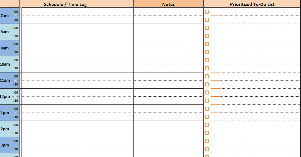 Free Daily Schedule Templates for Excel