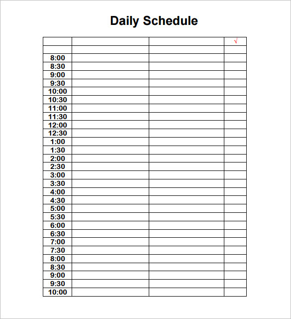 Daily Schedule Template 29+ Free Word, Excel, PDF Documents 