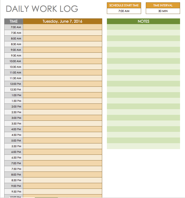 Free Daily Schedule Templates for Excel Smartsheet