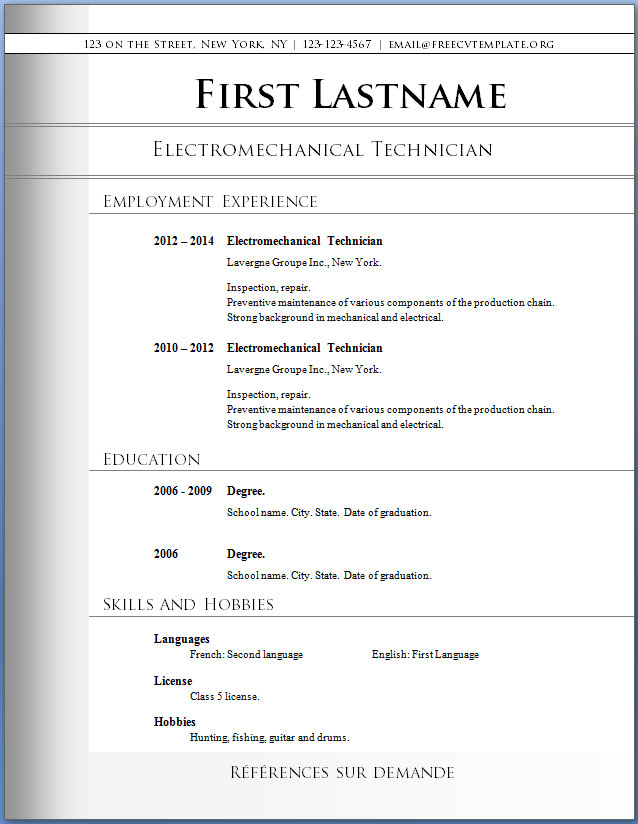 12 Resume Templates for Microsoft Word Free Download | Primer