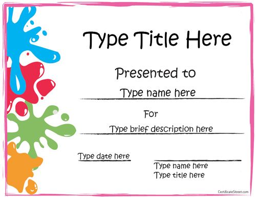 Unique Example of Editable Certificate Template with Colorful 
