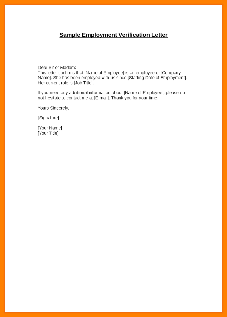 Letter Of Employment Sample Template | Best Business Template