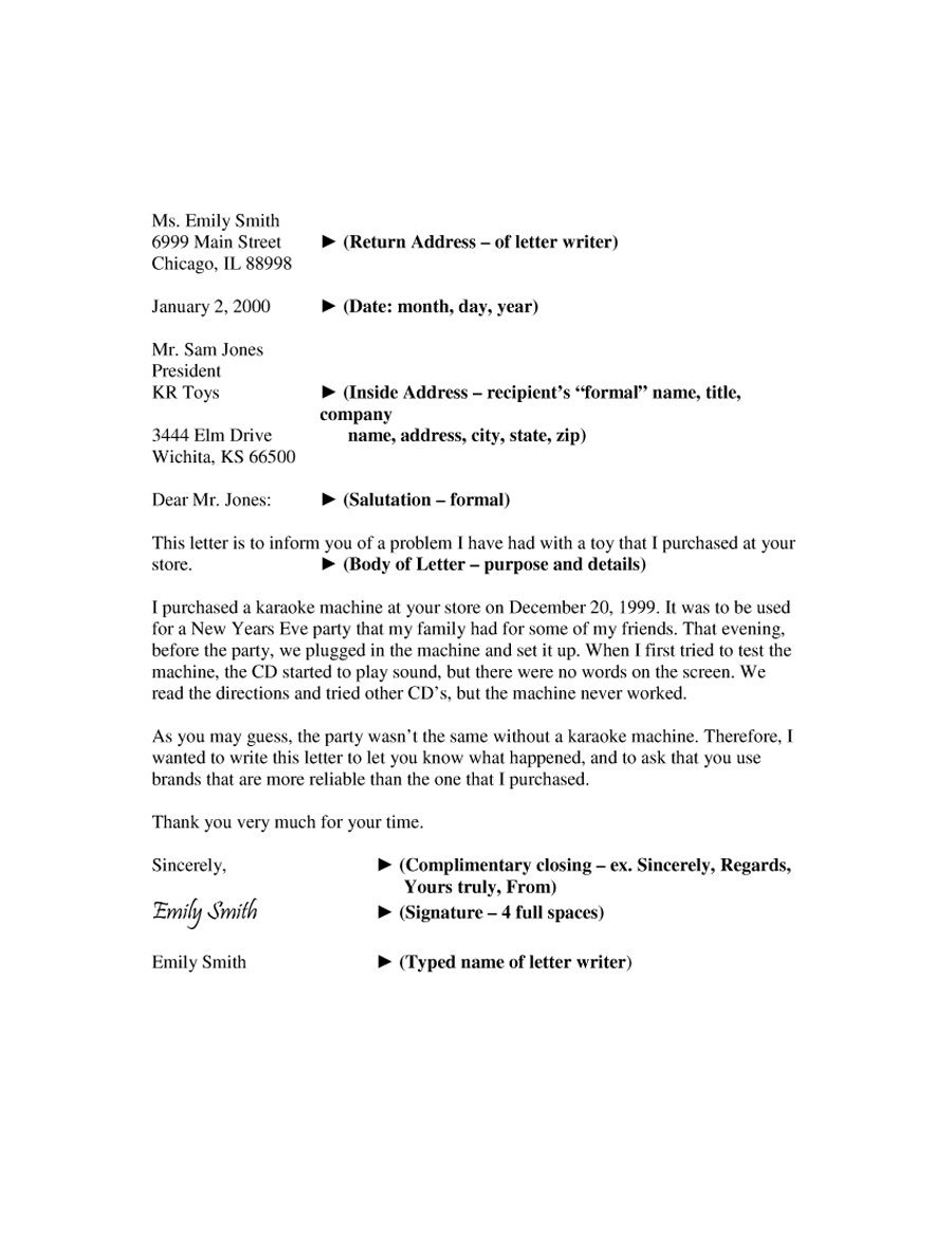 Free Formal Letter Template business letter template 