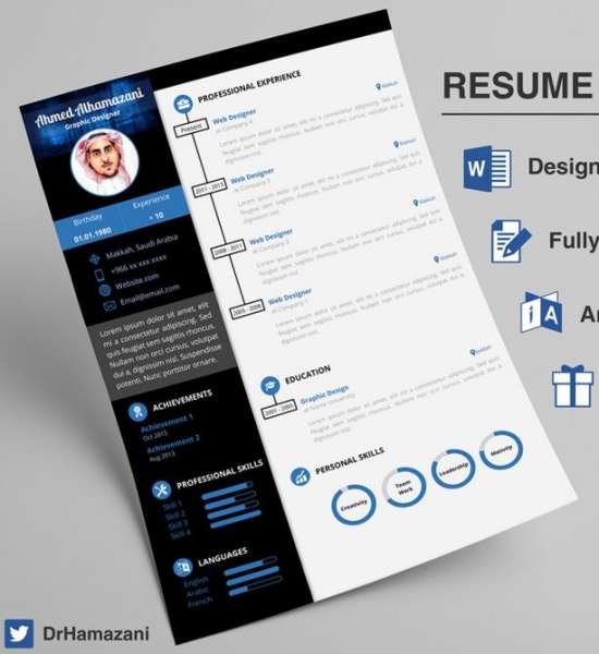 12 Professional Resume Templates in Word Format XDesigns