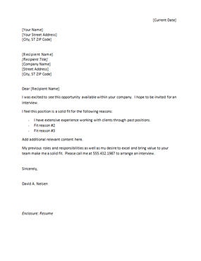 Free Cover Letter Templates Sample Microsoft Word