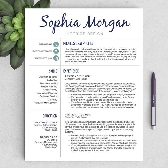 Free Modern Resume Templates For Word #10002