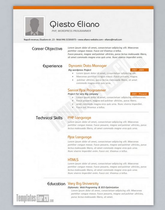 Cool Free Resume Templates. Creative Free Printable Resume 