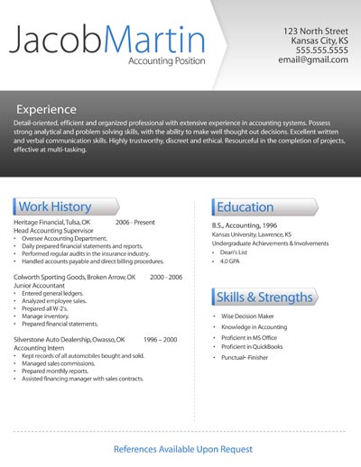 Free Modern Resume Template Gfyork.com