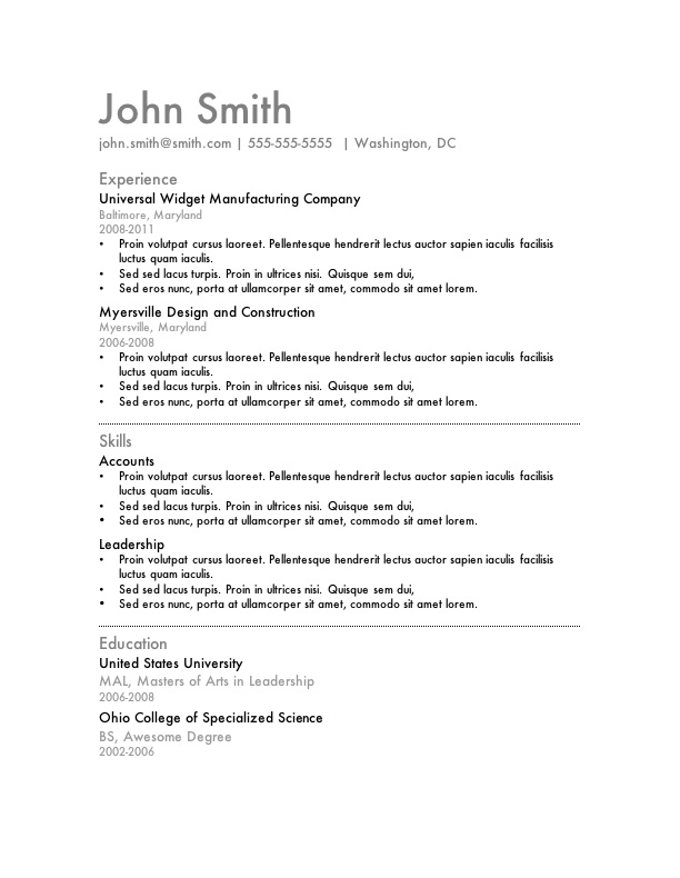 Free resume template Microsoft Word Resume Template skills 
