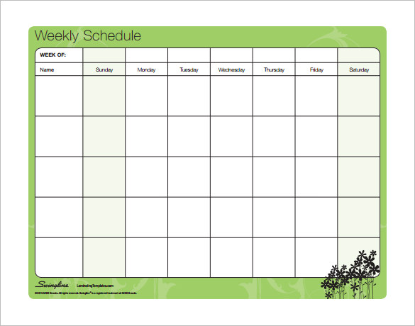 Blank Work Schedule Template 6+ Free Word, Excel Documents 