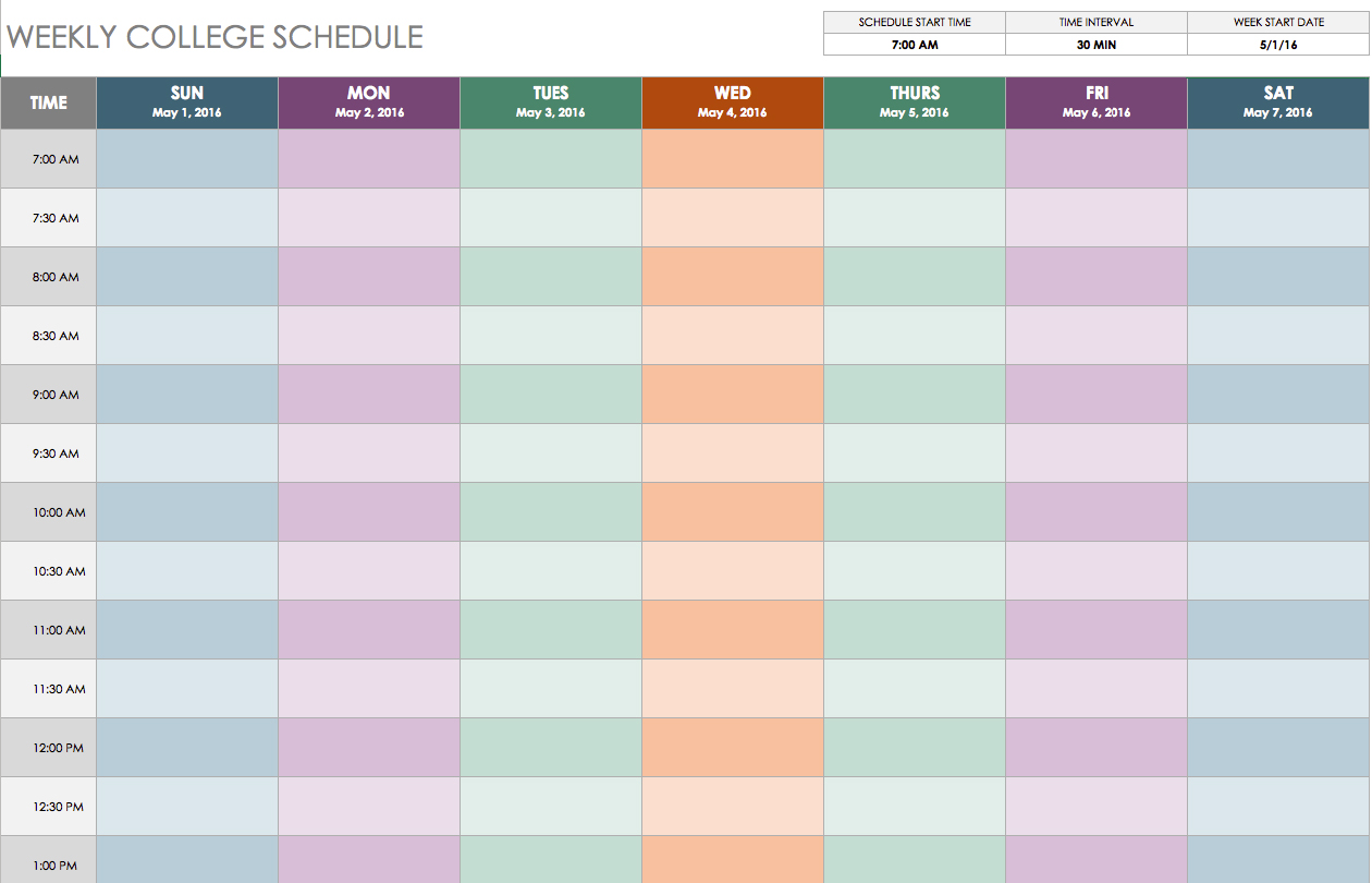 Free Work Schedule Templates for Word and Excel