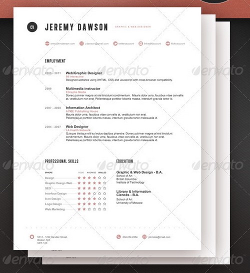 Creative Free Resume Templates. Related To Design Multimedia Print 