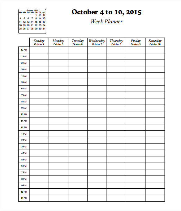 printable hourly schedule template | weeklyplanner.website