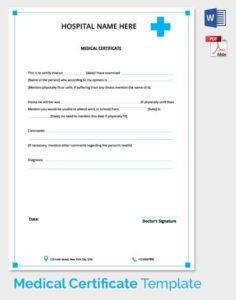 fake medical certificate template