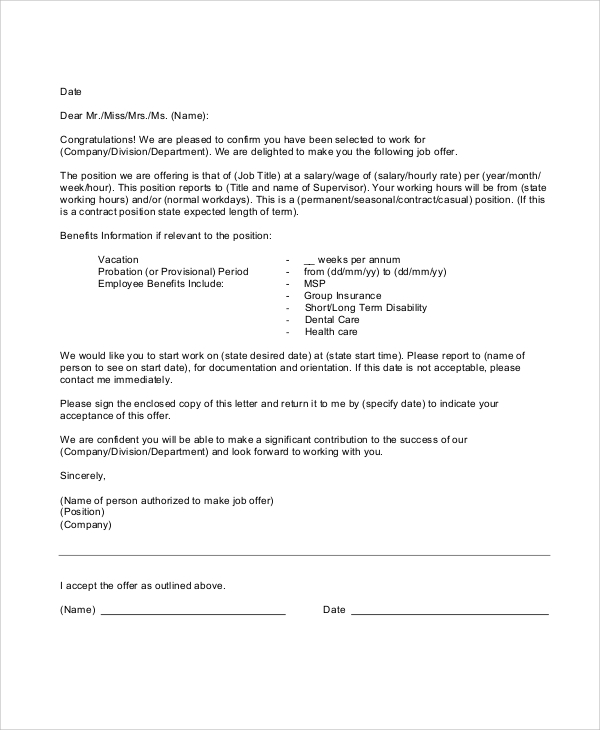 employment offer letter thebridgesummit.co