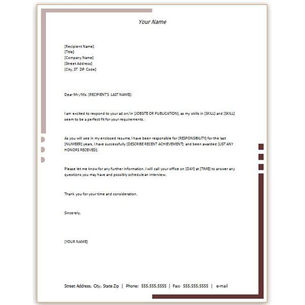 Business Letter Template for Word | Sample Business Letter