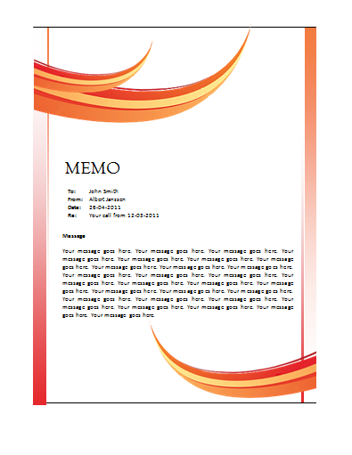 memo template word free download