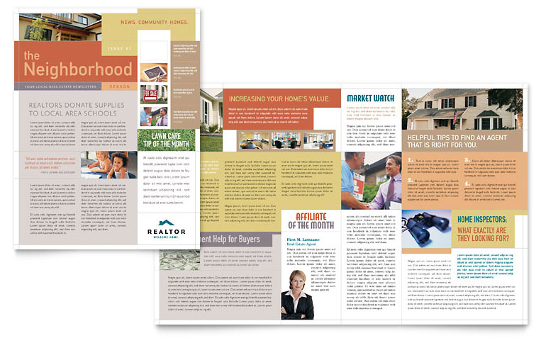 Realtor & Real Estate Agency Newsletter Template Word & Publisher