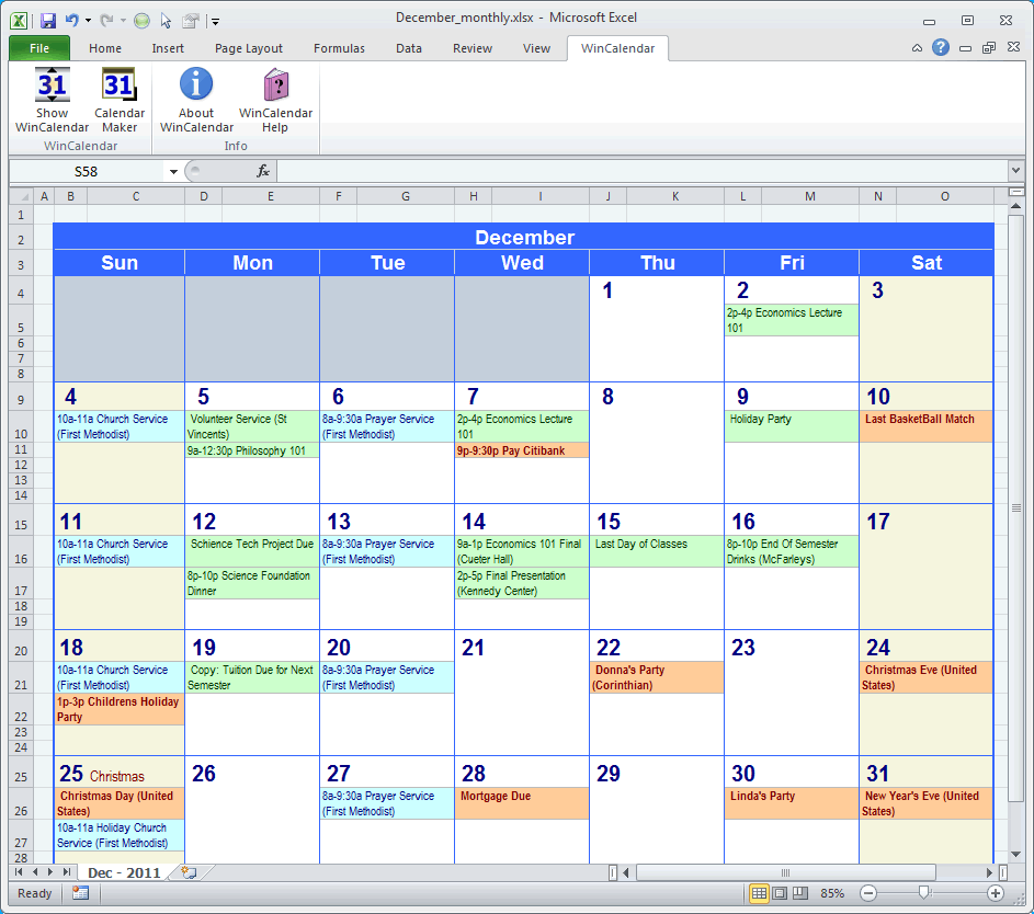 Monthly Schedule Template Excel task list templates