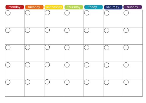 Monthly Calendar Template | weekly calendar template