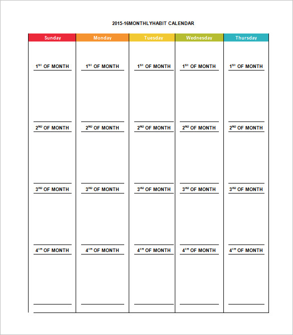 Monthly Schedule Template 9+ Free Excel, PDF Documents Download 