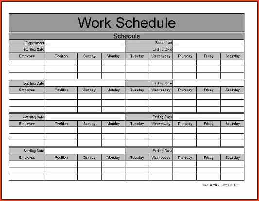 Monthly Work Schedule Template 26+ Free Word, Excel, PDF Format 