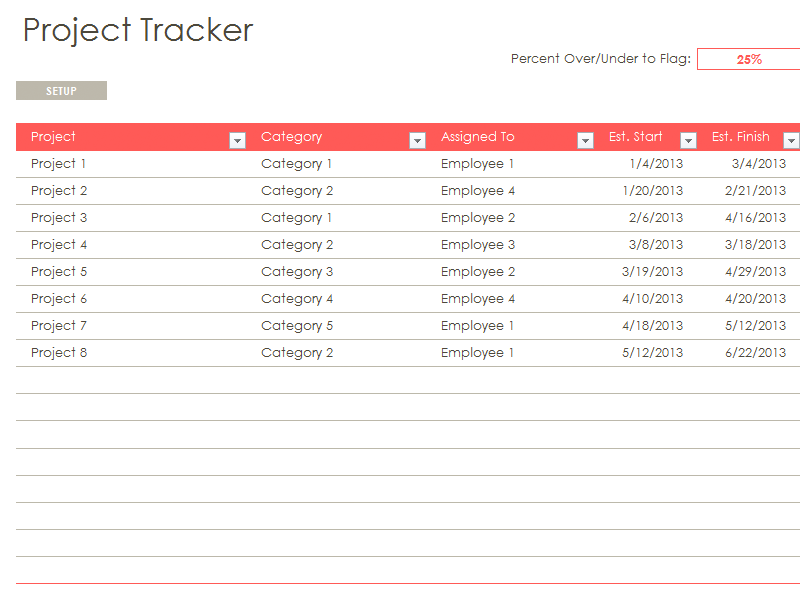 Free Project Tracking Template for Excel