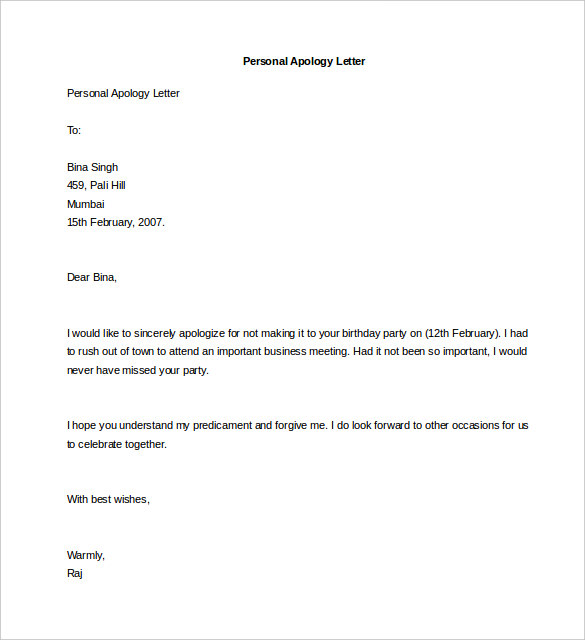 Personal Letter Template 40+ Free Sample, Example Format | Free 