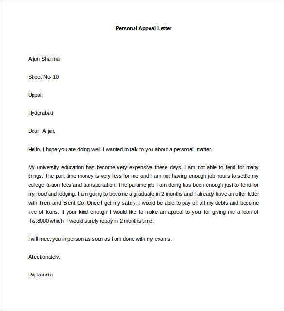 Personal Letter Template 40+ Free Sample, Example Format | Free 