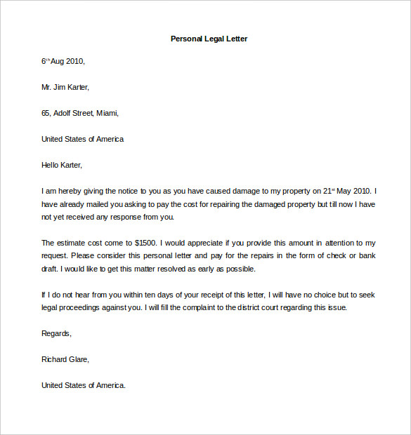 Personal Letter Template 40+ Free Sample, Example Format | Free 