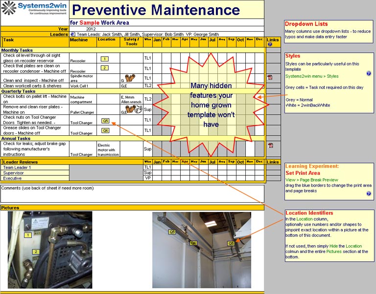 Preventive Maintenance Schedule Template Excel task list templates