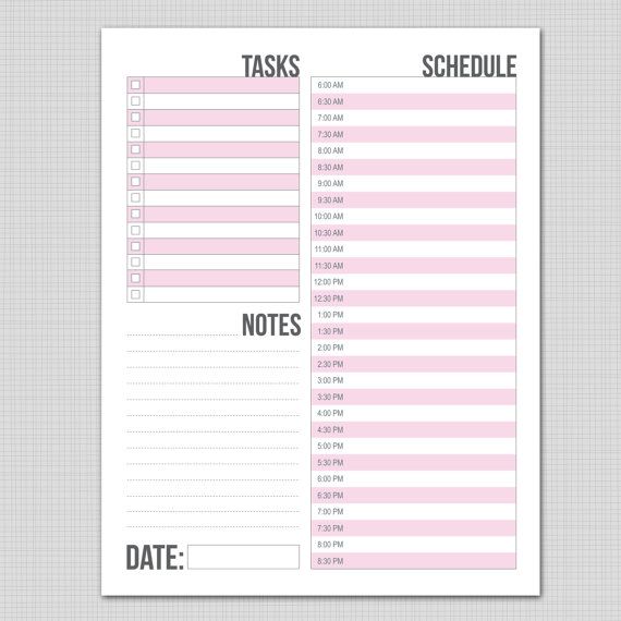 Image result for printable daily schedule | My Happy Planner 