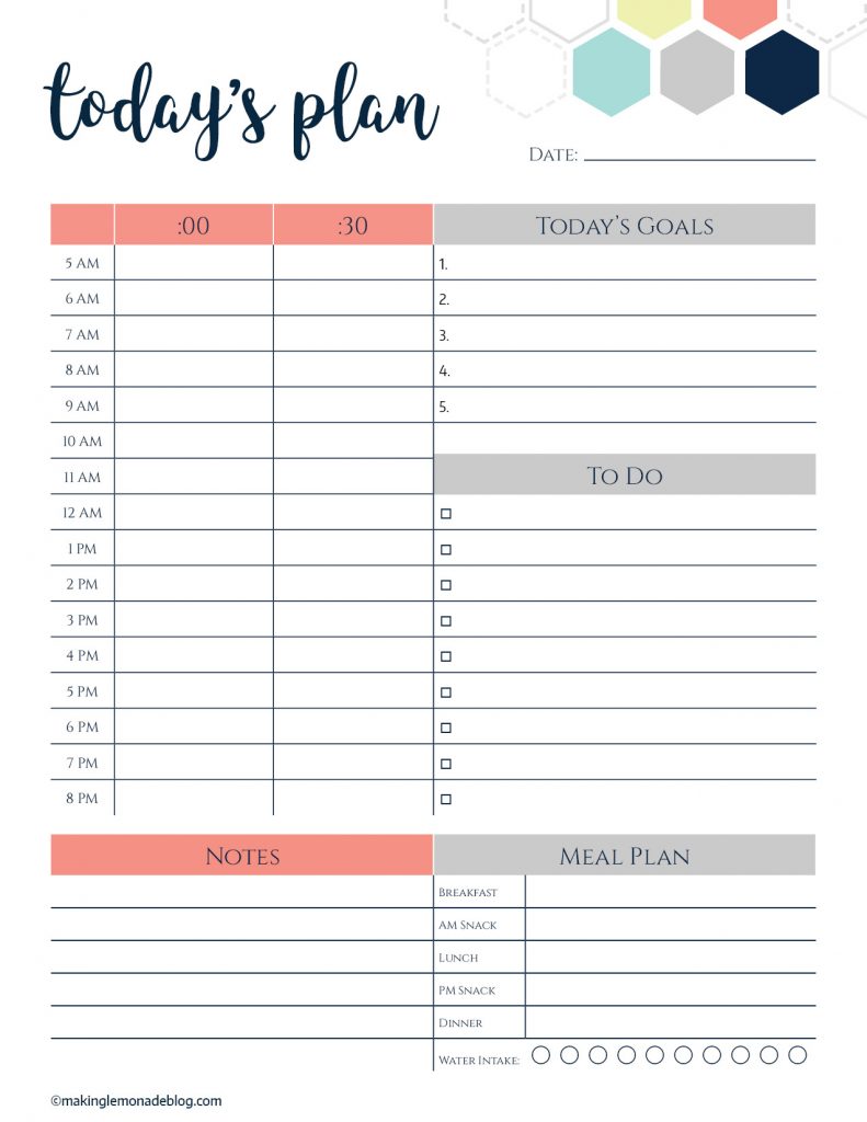 Tool: Free Printable Daily Schedule Form « Buttoned Up