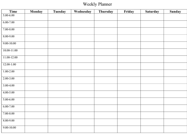 Weekly Planner Template 7 Free Schedule Planners