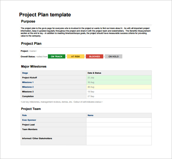 Project Plan Template – 23+ Free Word, Excel, PDF Format Download 