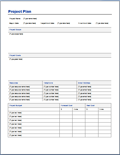 Project Plan Template | Sample Format