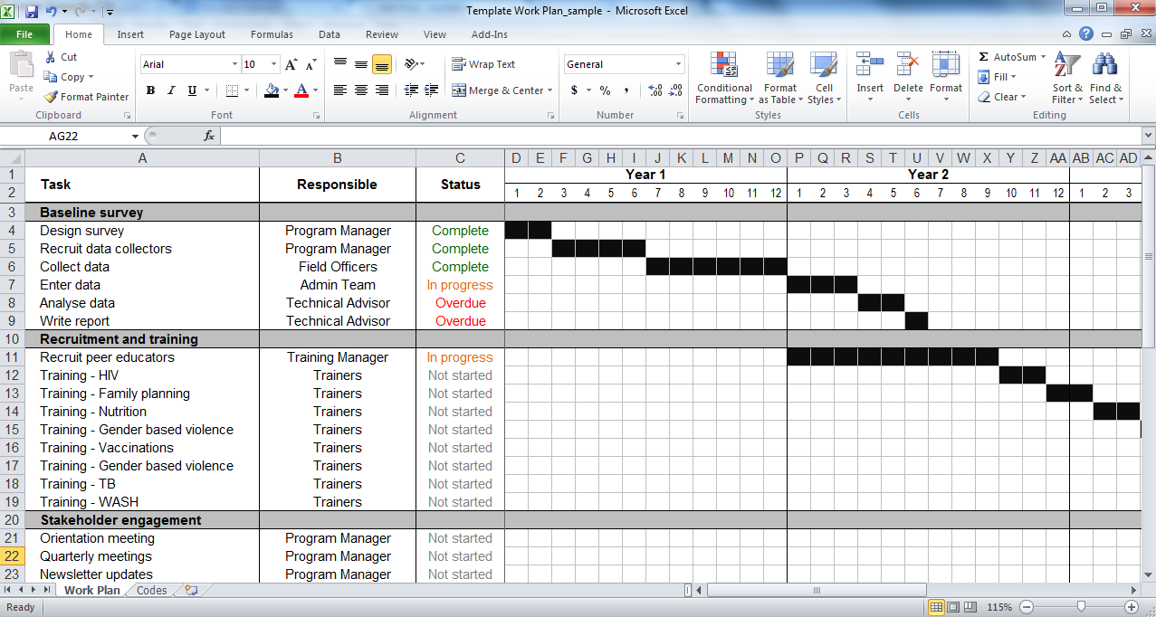 Work plan template