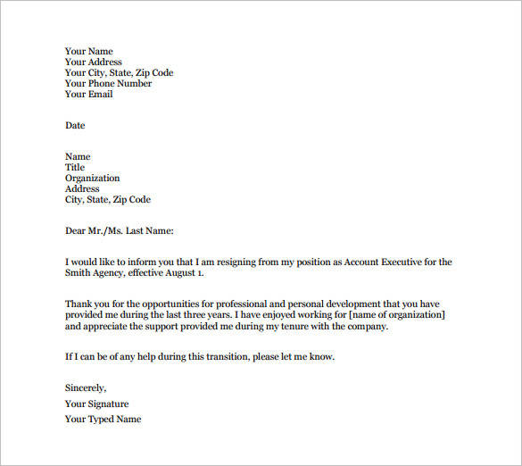 Email Resignation Letter Template 19+ Free Sample, Example 