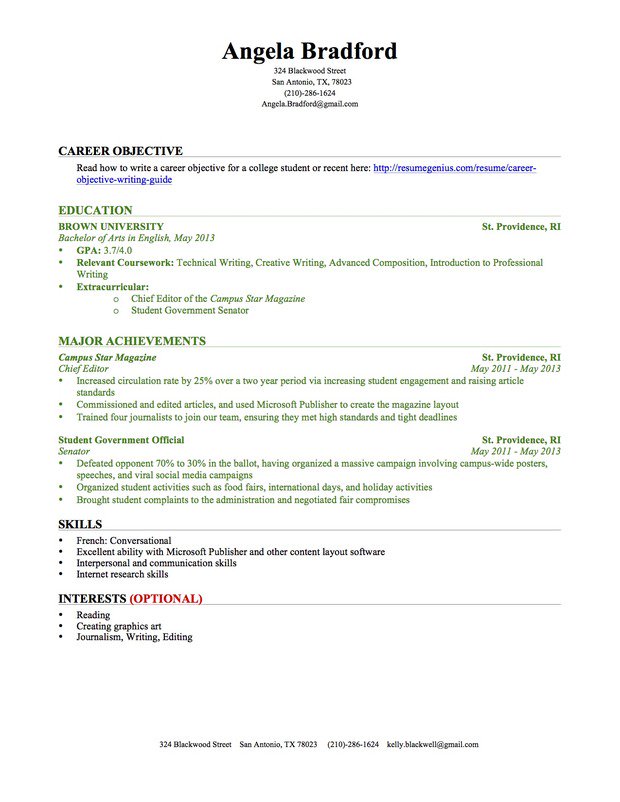 Student resume examples, graduates, format, templates, builder 