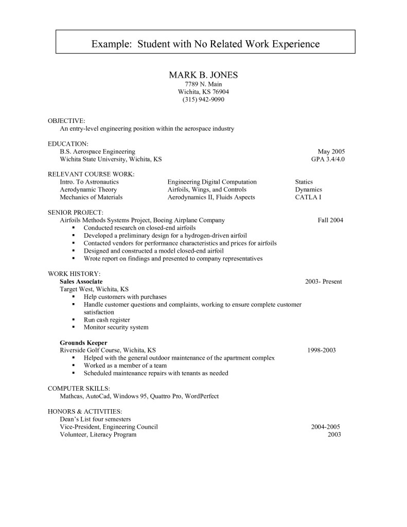 No Job Experience Resume Example. 11 Student Resume Samples No 