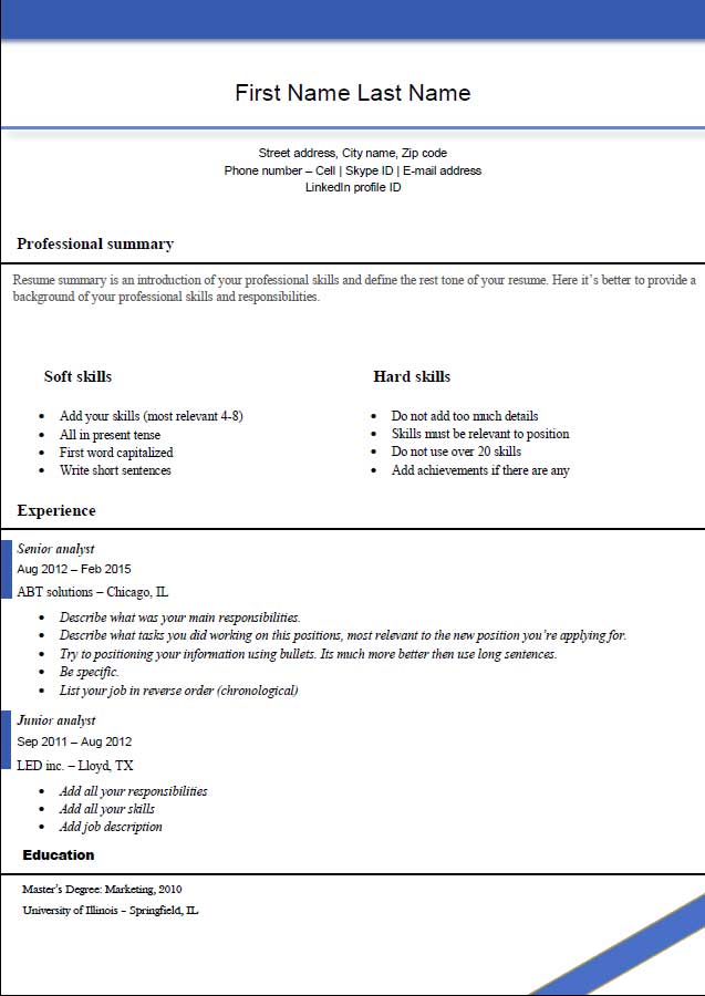 Resume format 2016 12 free to download word templates